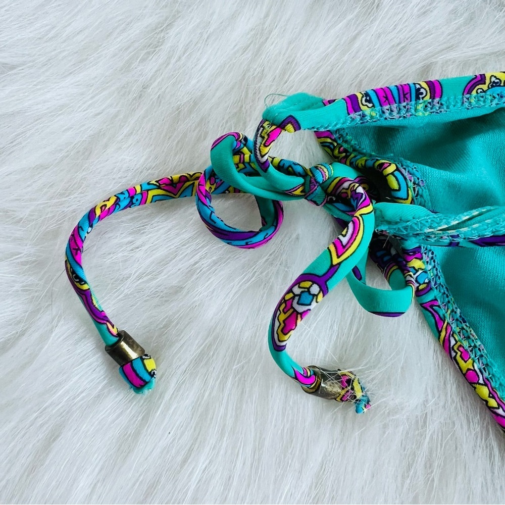 Y2K 2009 Old Navy Teal Paisley Tankini Swim Set - Teal and Purple Size 1 - Picture 5 of 14